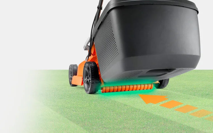 Flymo 36V EasiStore 380R – Smart Indicators & Space-Saving Foldable Design