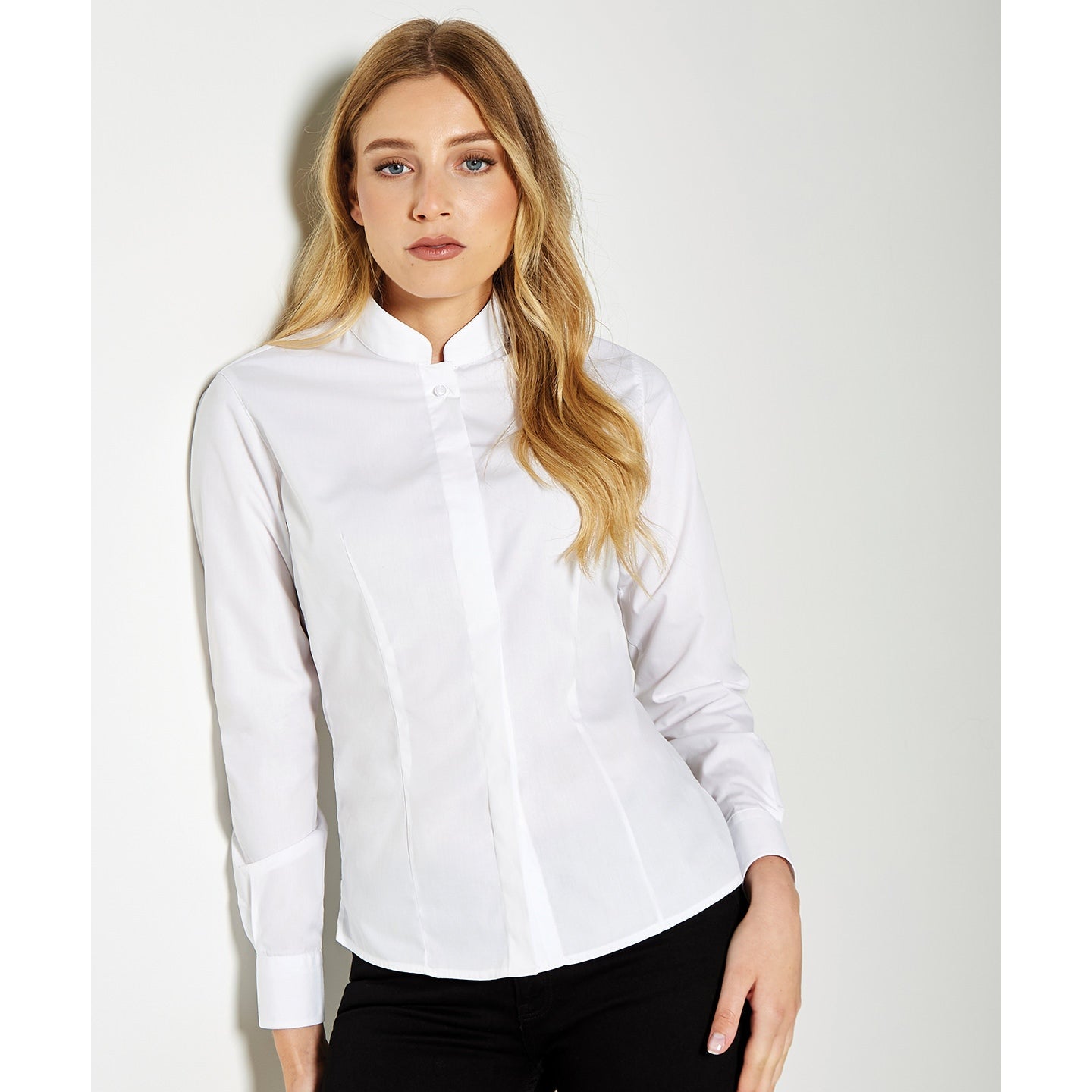Kustom Kit Women's Mandarin Collar Shirt Long-Sleeved (Tailored Fit)