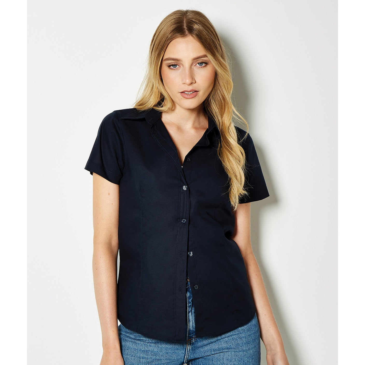 Kustom Kit Women's Workplace Oxford Blouse Short-Sleeved (Tailored Fit)