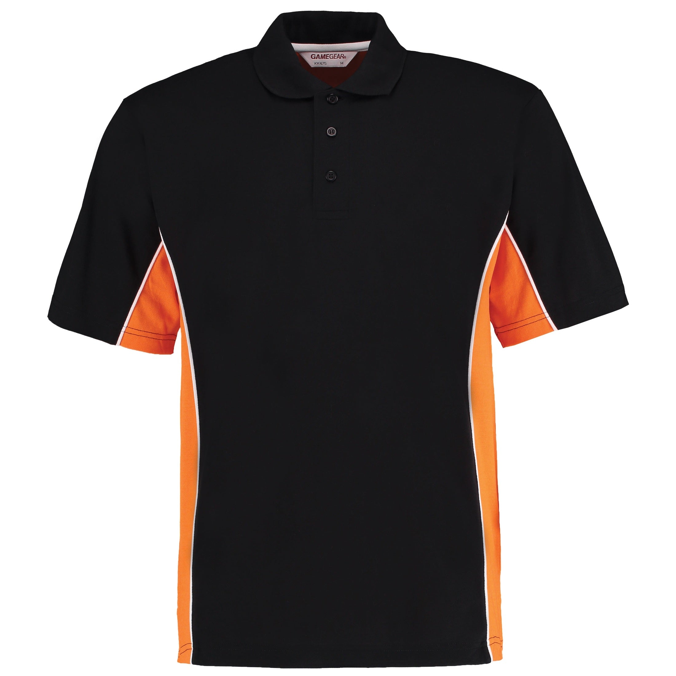 Kustom Kit Track Polo (Classic Fit) - Black/Orange/White