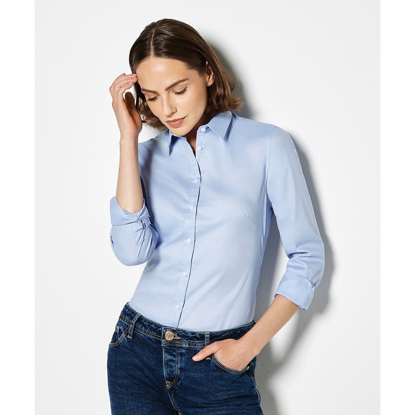 Kustom Kit Women's Stretch Oxford Shirt Long-Sleeved (Tailored Fit)