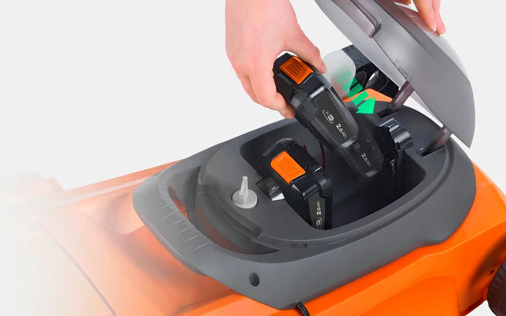 Flymo 36V EasiStore 380R – Smart Indicators & Space-Saving Foldable Design