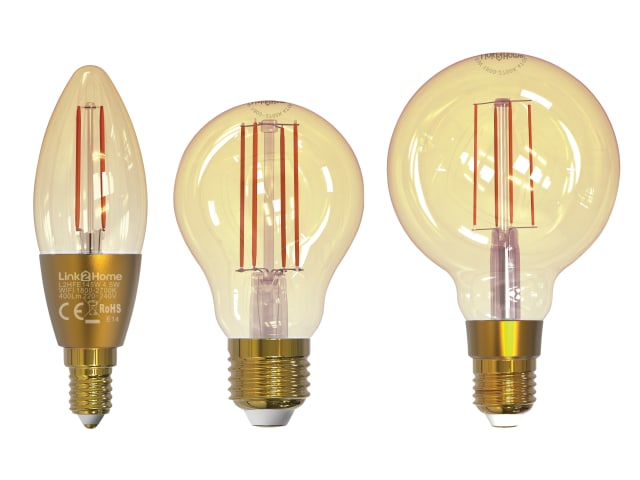 Link2Home Wi-Fi LED SES (E14) Candle Filament Dimmable Bulb, White 400 lm 4.5W