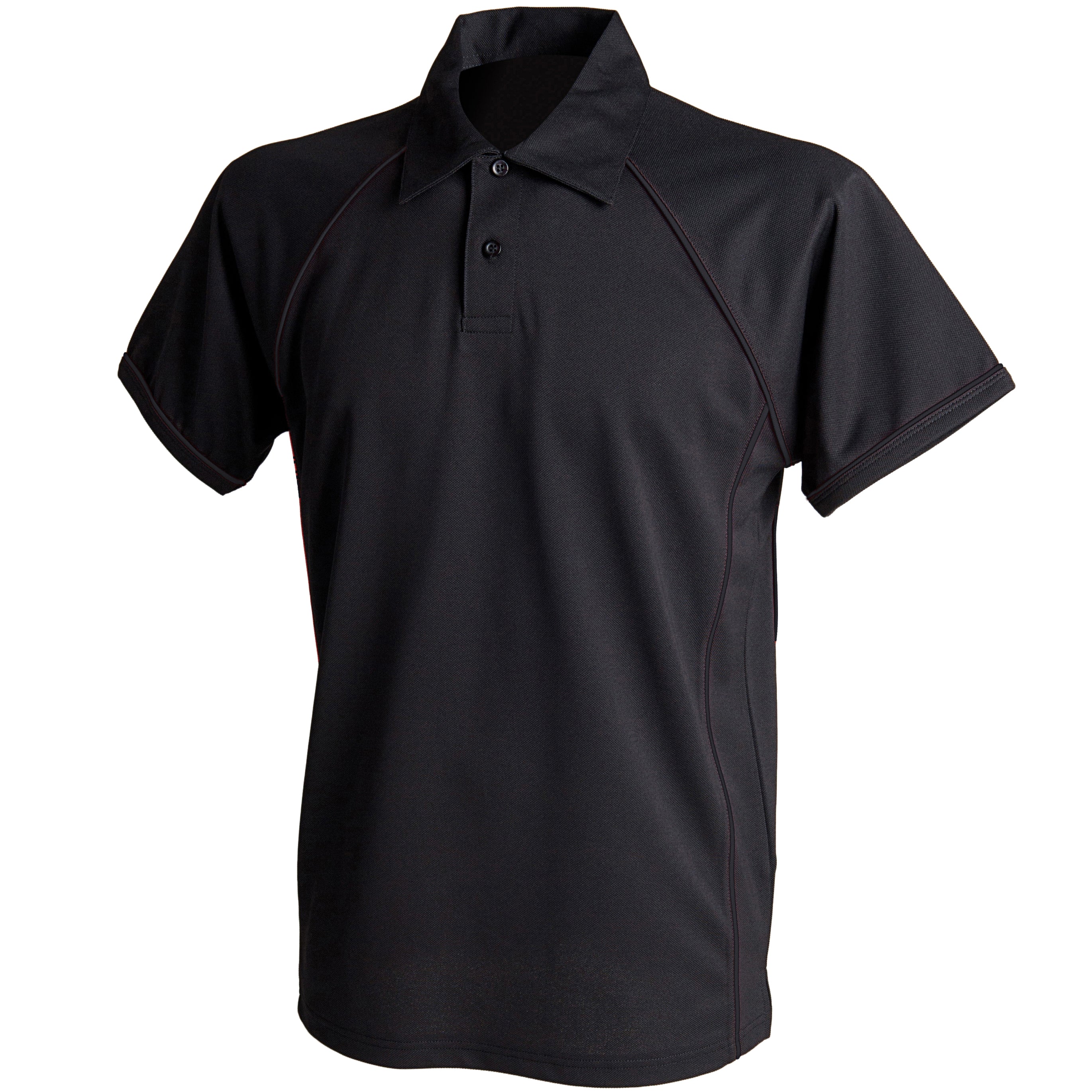 Finden & Hales Piped Performance Polo - Black/Black