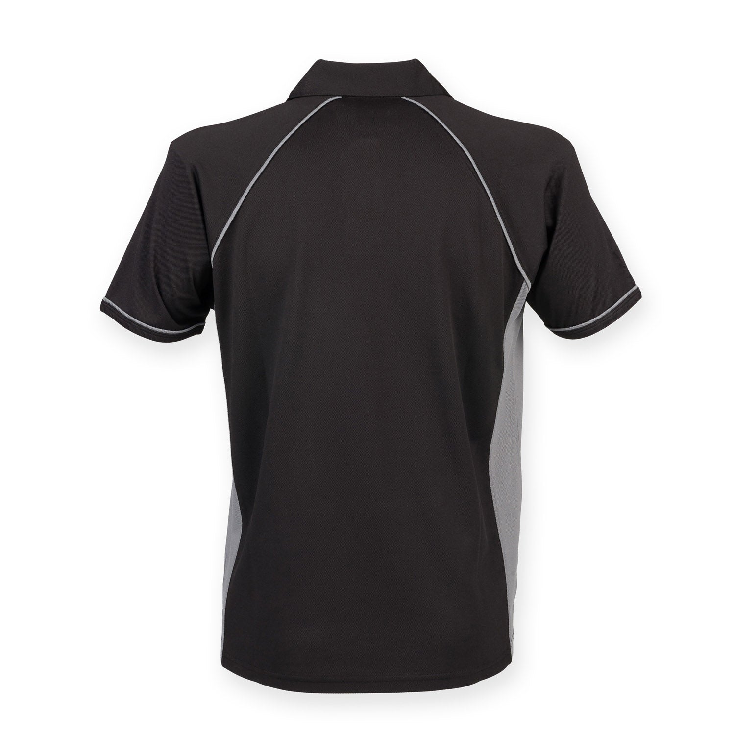 Finden & Hales Piped Performance Polo - Black/Gunmetal Grey