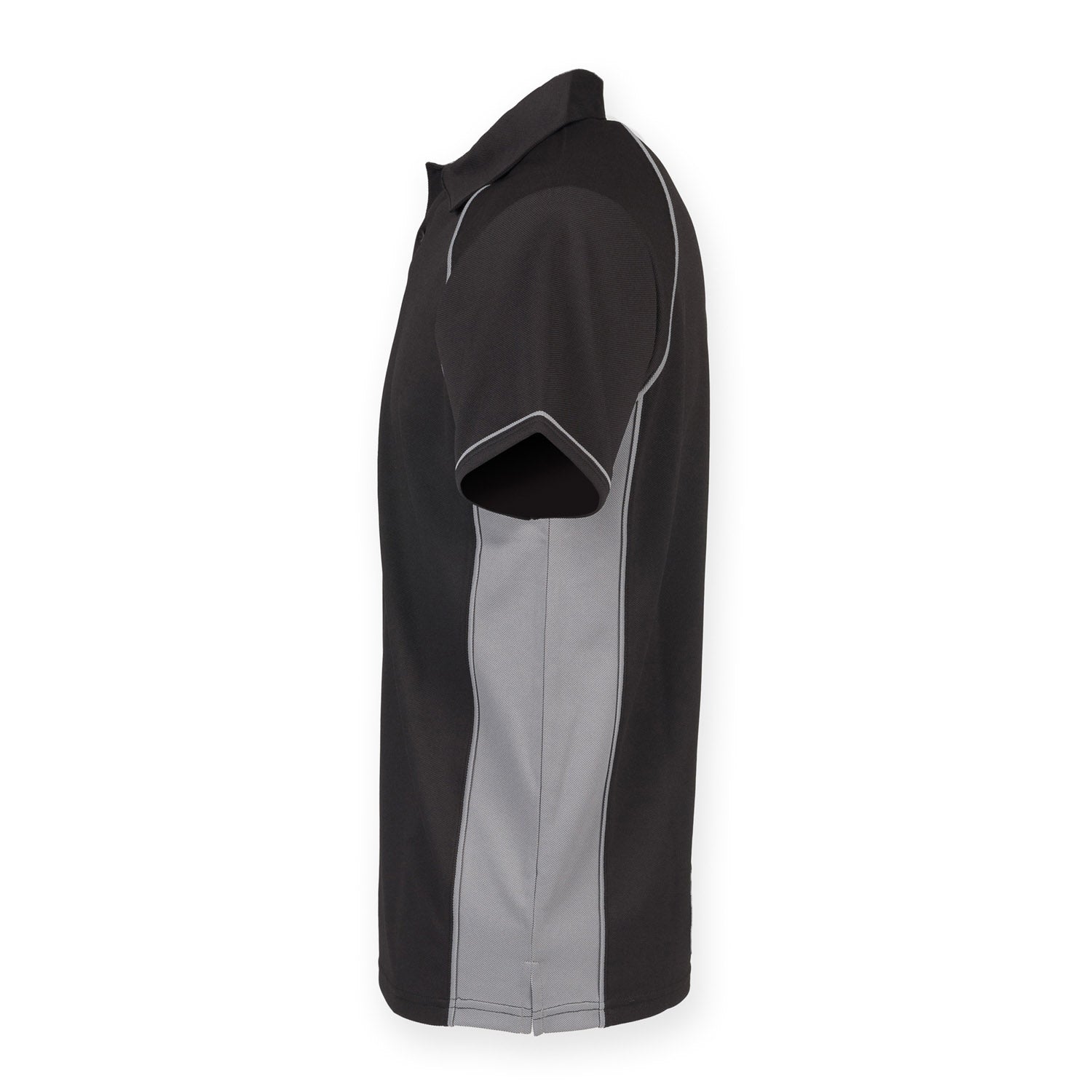 Finden & Hales Piped Performance Polo - Black/Gunmetal Grey