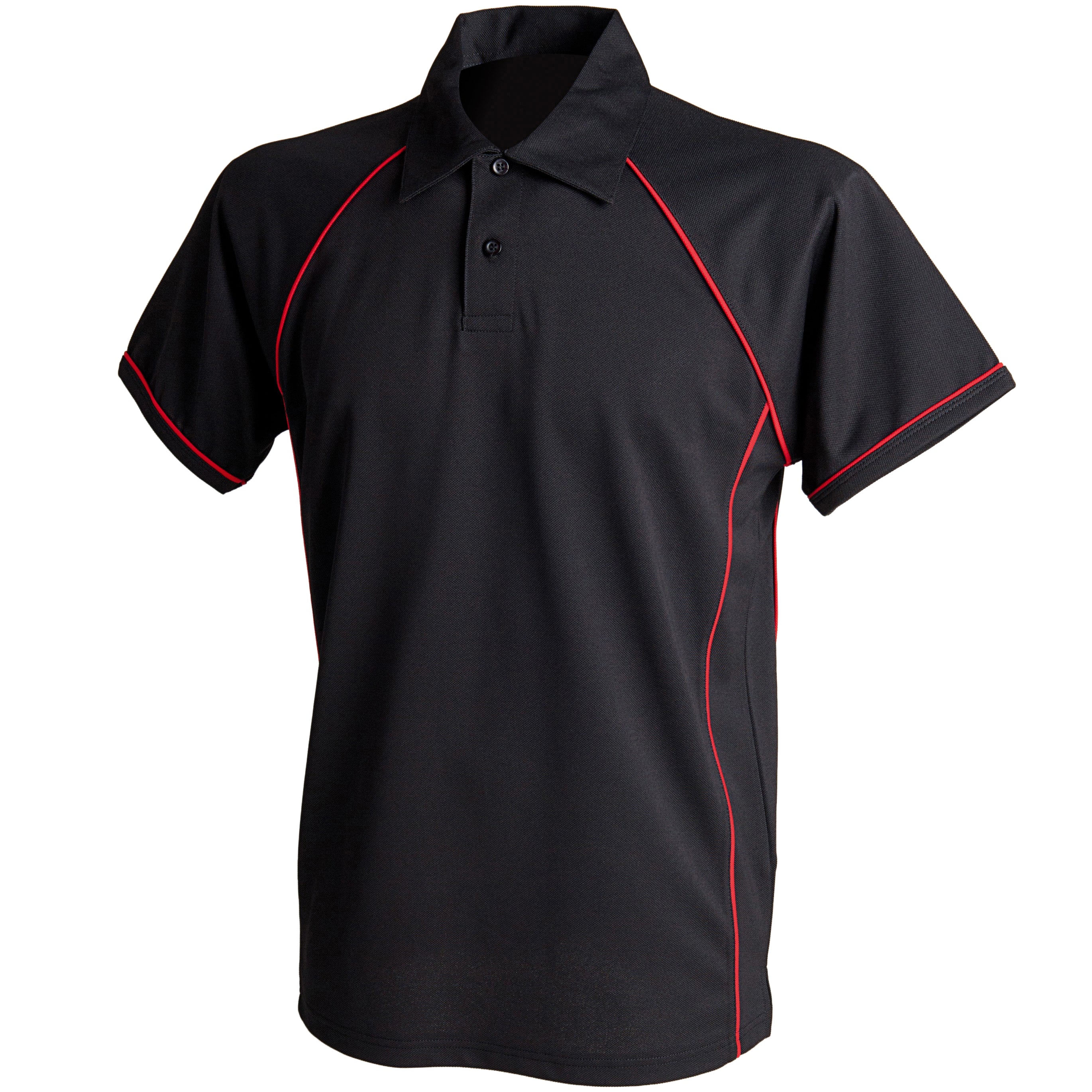 Finden & Hales Piped Performance Polo - Black/Red