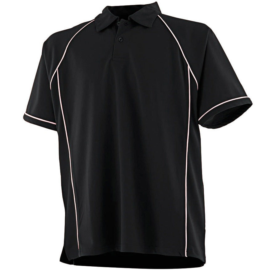Finden & Hales Piped Performance Polo - Black/White*