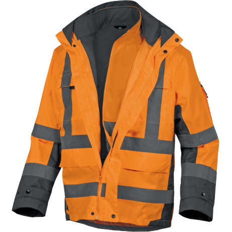 Delta Plus TARMAC 5-in-1 High-Vis Waterproof Parka – Modular & Breathable