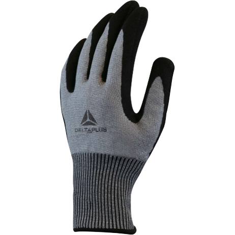 Delta Plus VENICUTF07 Cut-Resistant Gloves – Level F Protection, Sandy Nitrile Grip (Pack of 3 Pairs)