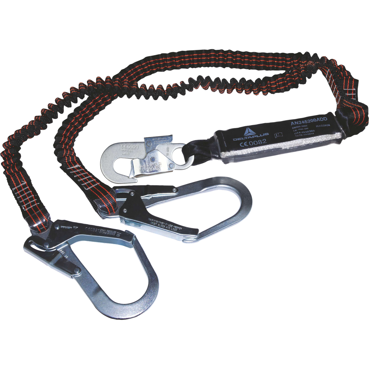Delta Plus AN245200ADD Double Elastic Energy-Absorbing Lanyard