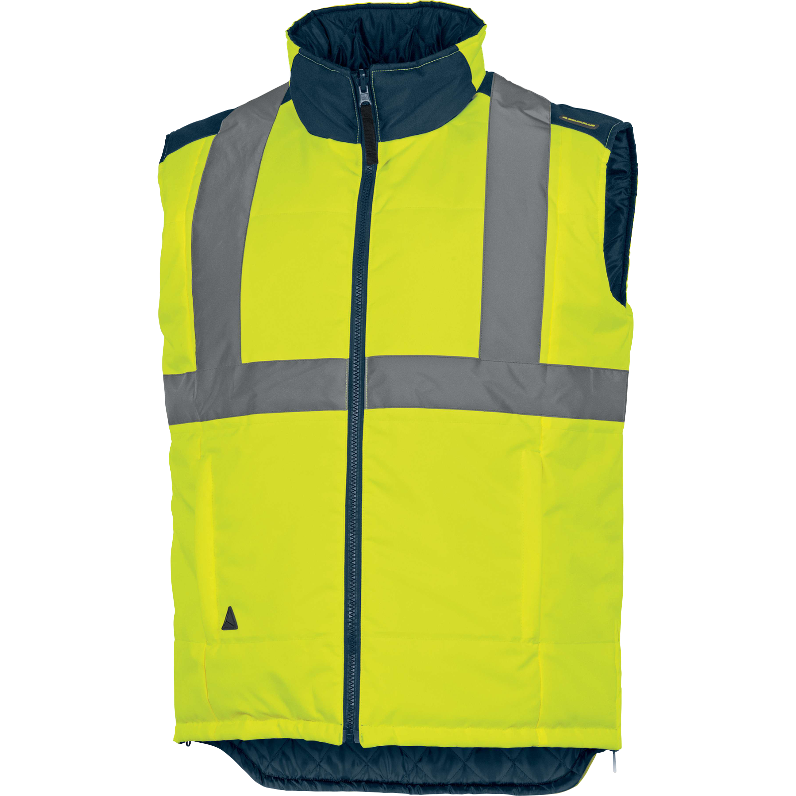Delta Plus FIDJI HV Reversible High-Visibility Bodywarmer – Waterproof, Warm, & Durable