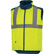 Delta Plus FIDJI HV Reversible High-Visibility Bodywarmer – Waterproof, Warm, & Durable
