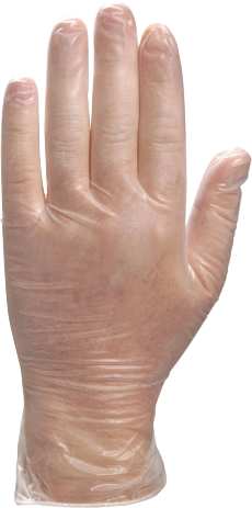 Delta Plus VENITACTYL V1371 Disposable Vinyl Gloves – Powdered, Transparent (100-Pack)