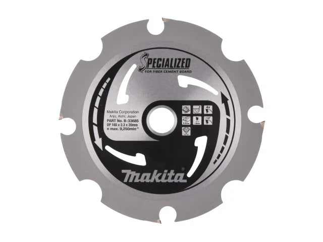 Makita B-33685 Specialized Blade for Fibre Cement Board 165 x 20mm x 4T