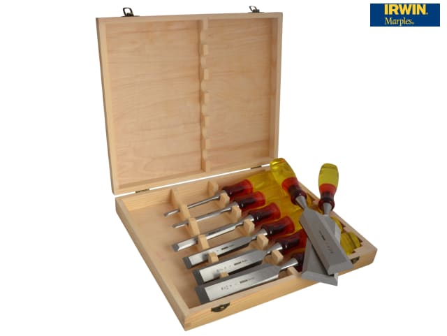IRWIN® Marples® M373 Bevel Edge Chisel Splitproof Handle Set, 8 Piece