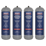 Sealey 430g 2.2L, Disposable Argon/Carbon Dioxide Gas Cylinder - Pack of 4