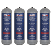Sealey 430g 2.2L, Disposable Argon/Carbon Dioxide Gas Cylinder - Pack of 4