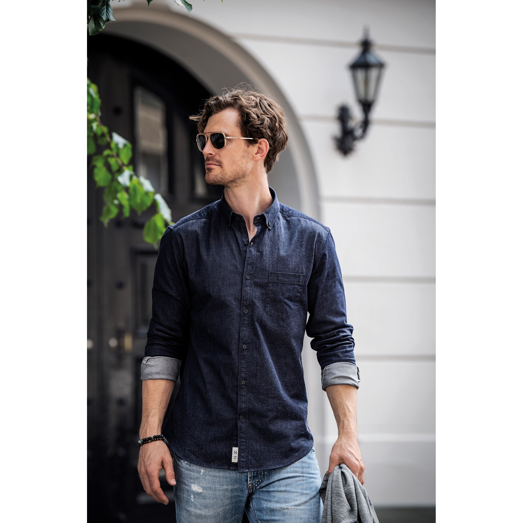 Nimbus Torrance Slim Fit  Raw And Stylish Denim Shirt