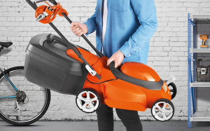 FLYMO EasiStore 340R – Compact Electric Lawnmower