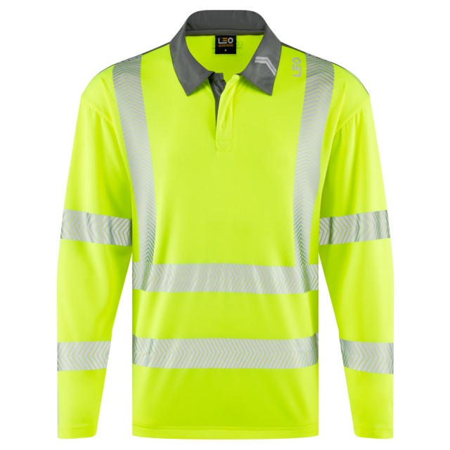 Leo Workwear GEORGEHAM Leo EcoViz COOLMAX High Performance Sleeved Polo S
