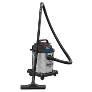 Sealey Vacuum Cleaner Wet & Dry 20L 1200W/230V Stainless Drum