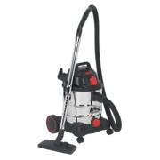 Sealey Vacuum Cleaner Industrial 20L 1400W/230V Stainless Drum Auto Start