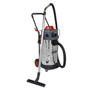 Sealey Vacuum Cleaner Industrial Dust-Free Wet/Dry 38L 1500W/230V Stainless Steel Drum M Class Filtration