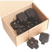 Sealey Black 13A heavy-Duty Plug Pack of 10