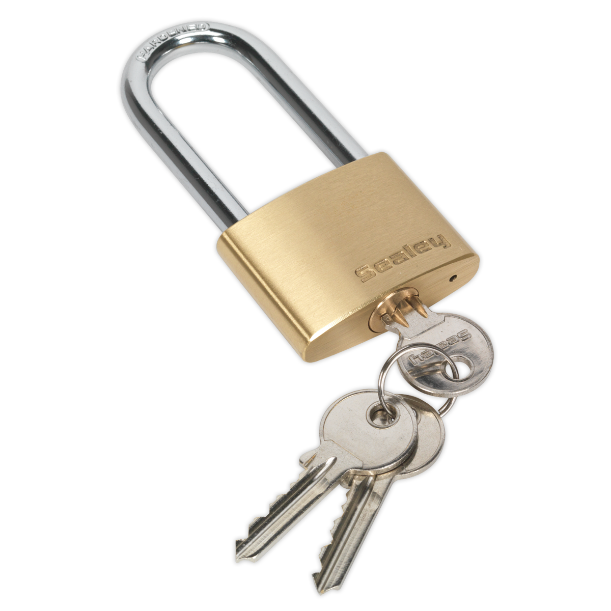 Sealey Brass Body Padlock Long Shackle 50mm