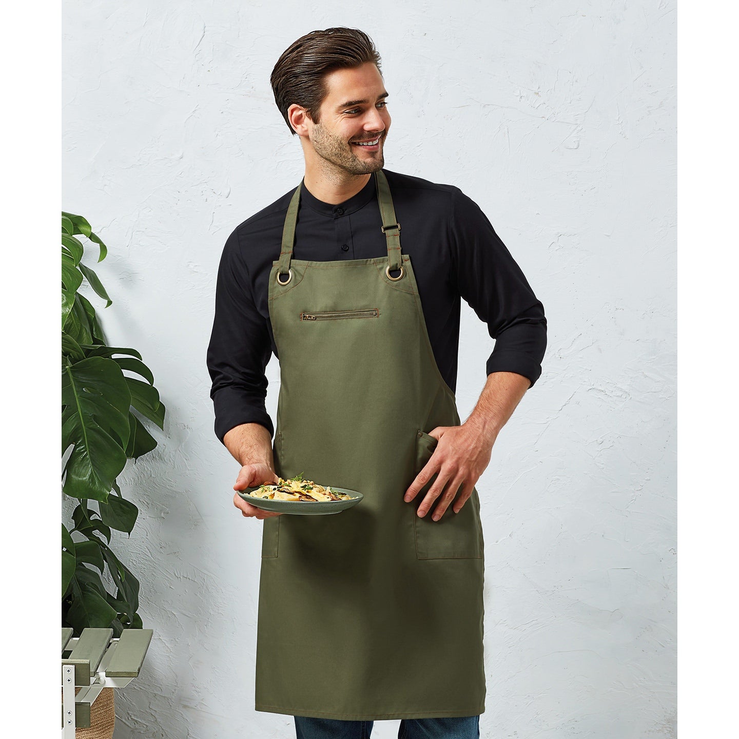 Premier Barley Contrast Stitch Bib Apron