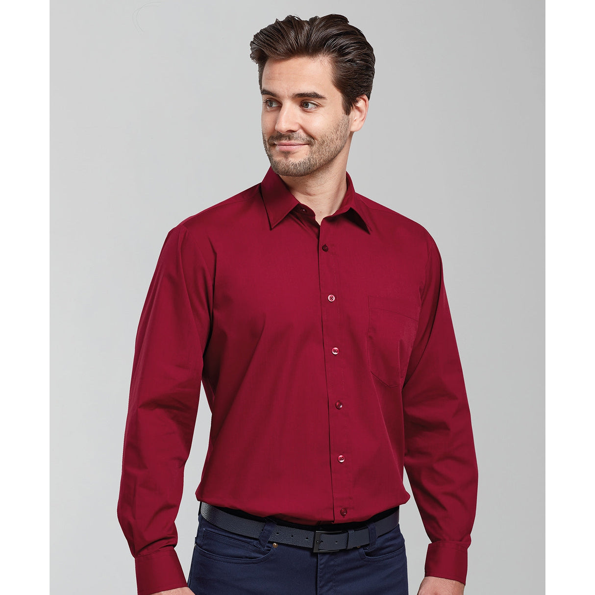 Premier Long Sleeve Poplin Shirt - Navy