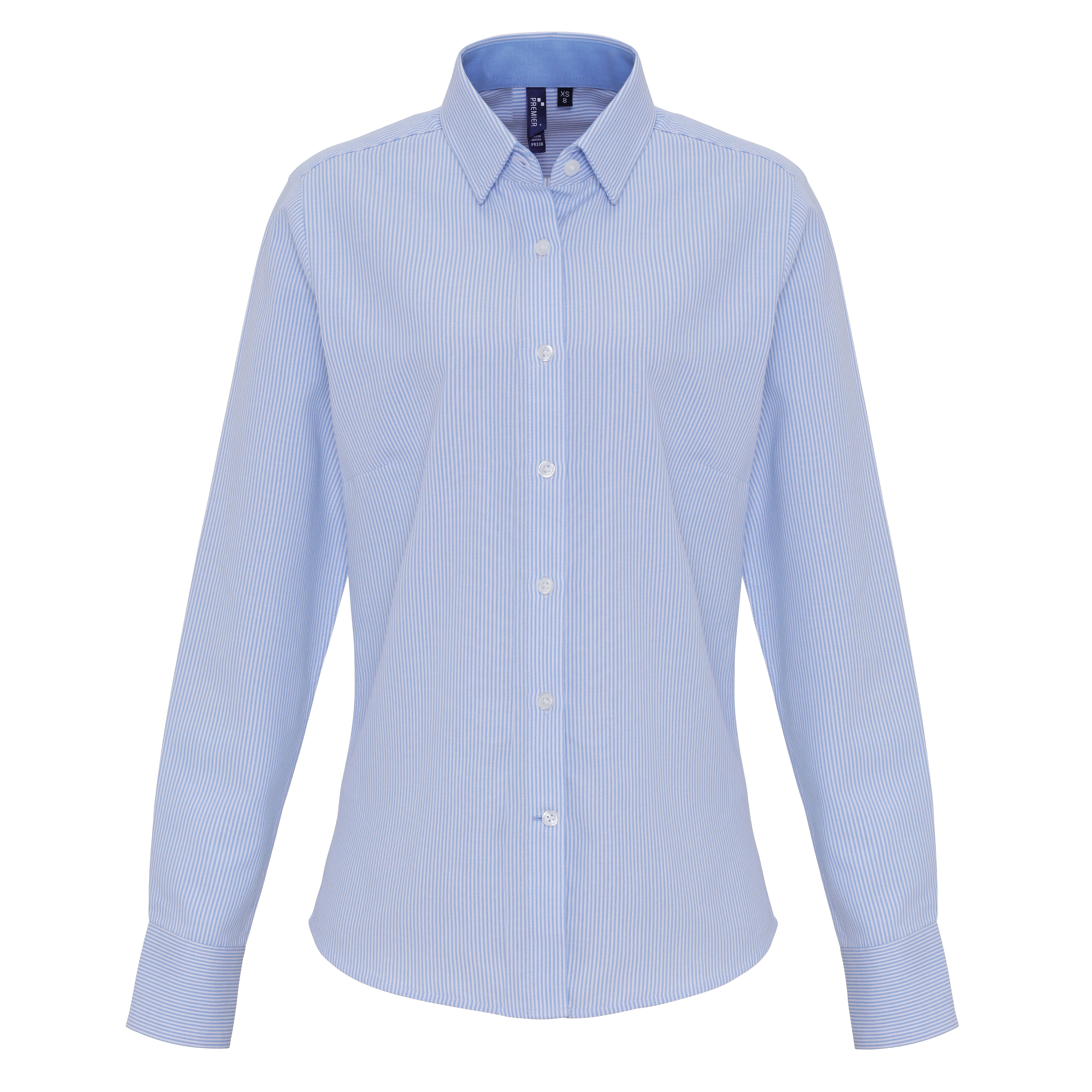 Premier Women's Cotton-Rich Oxford Stripes Blouse