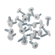 Sealey Numberplate Screw Plastic Enclosed Head 4.8 x 18mm White Pack of 50