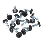 Sealey Numberplate Screw Plastic Enclosed Head 4.8 x 18mm Black Pack of 50