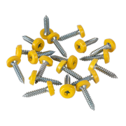 Sealey Numberplate Screw Plastic Enclosed Head 4.8 x 24mm Yellow Pack of 50