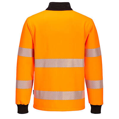Portwest PW3 Hi-Vis 1/4 Zip Sweatshirt #colour_orange-black