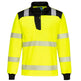 Portwest PW3 Hi-Vis 1/4 Zip Sweatshirt #colour_yellow-black