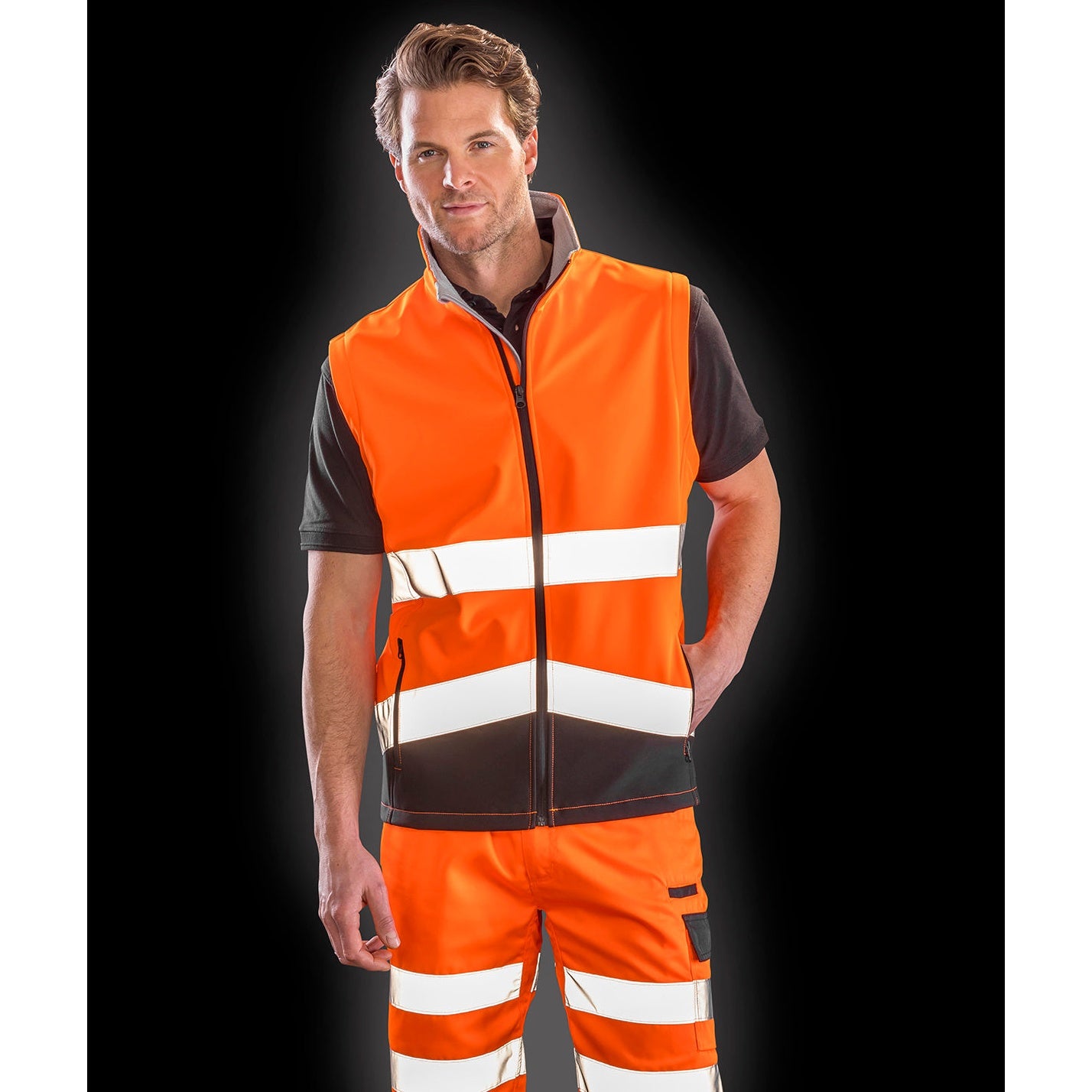 Result Safeguard Printable Safety Softshell Gilet