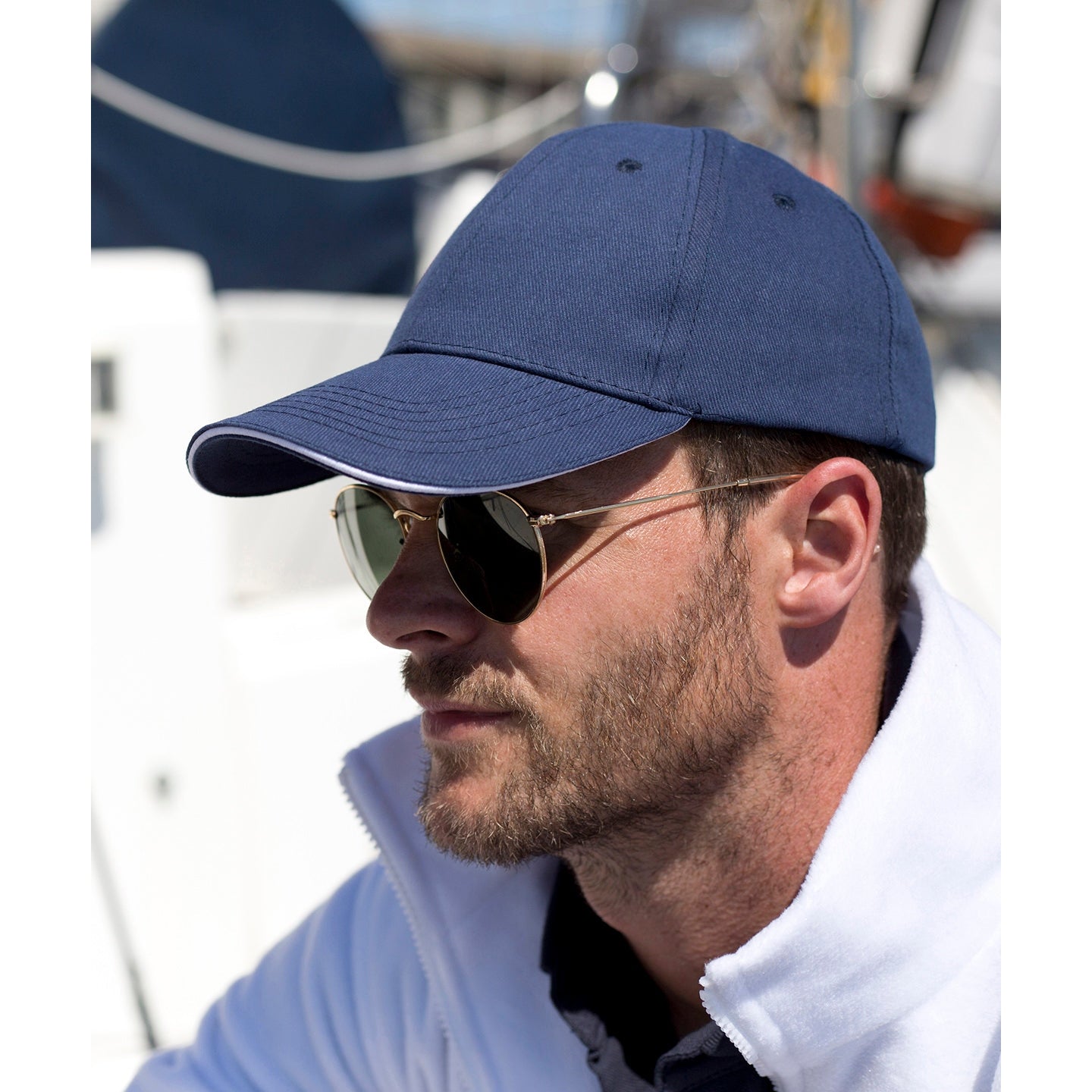 Result Headwear Memphis Brushed Cotton Low-Profile Sandwich Peak Cap