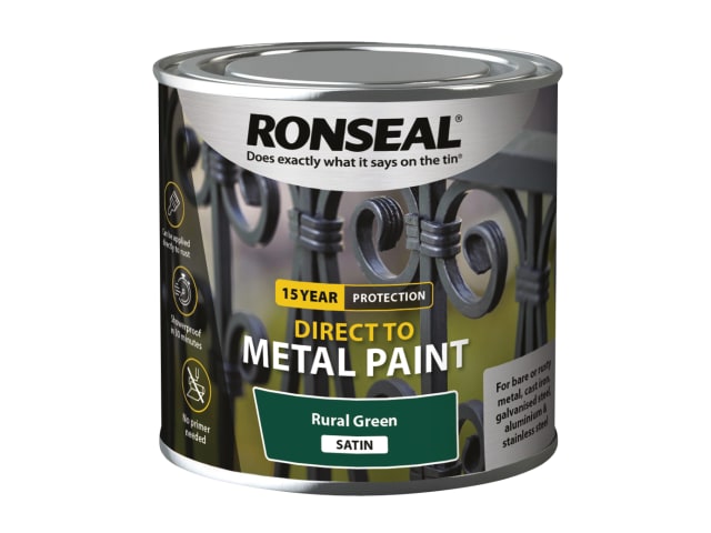 Ronseal Direct to Metal Paint Rural Green Satin 250ml