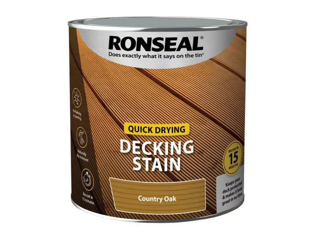 Ronseal Quick Drying Decking Stain Country Oak 2.5 litre
