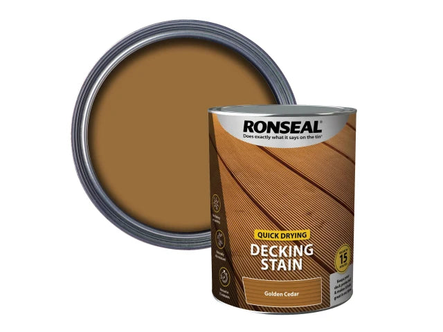 Ronseal Quick Drying Decking Stain Golden Cedar 5 litre