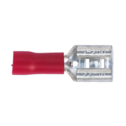Sealey Push-On Terminal 6.3mm Female Red Pack of 100