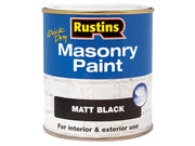 Rustins Quick Dry Masonry Paint Matt Black 250ml