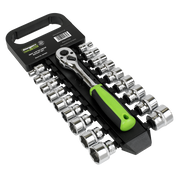 Sealey Socket Set 19pc 3/8"Sq Drive 6pt WallDrive® Metric