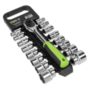 Sealey Socket Set 17pc 1/2"Sq Drive 6pt WallDrive® Metric