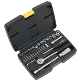 Sealey Socket Set 37pc 1/4" & 3/8"Sq Drive 6pt Metric