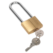 Sealey Brass Body Padlock with Brass Cylinder Long Shackle 40mm