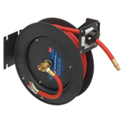 Sealey Retractable Air Hose Steel Reel 8m Ø10mm ID Rubber Hose
